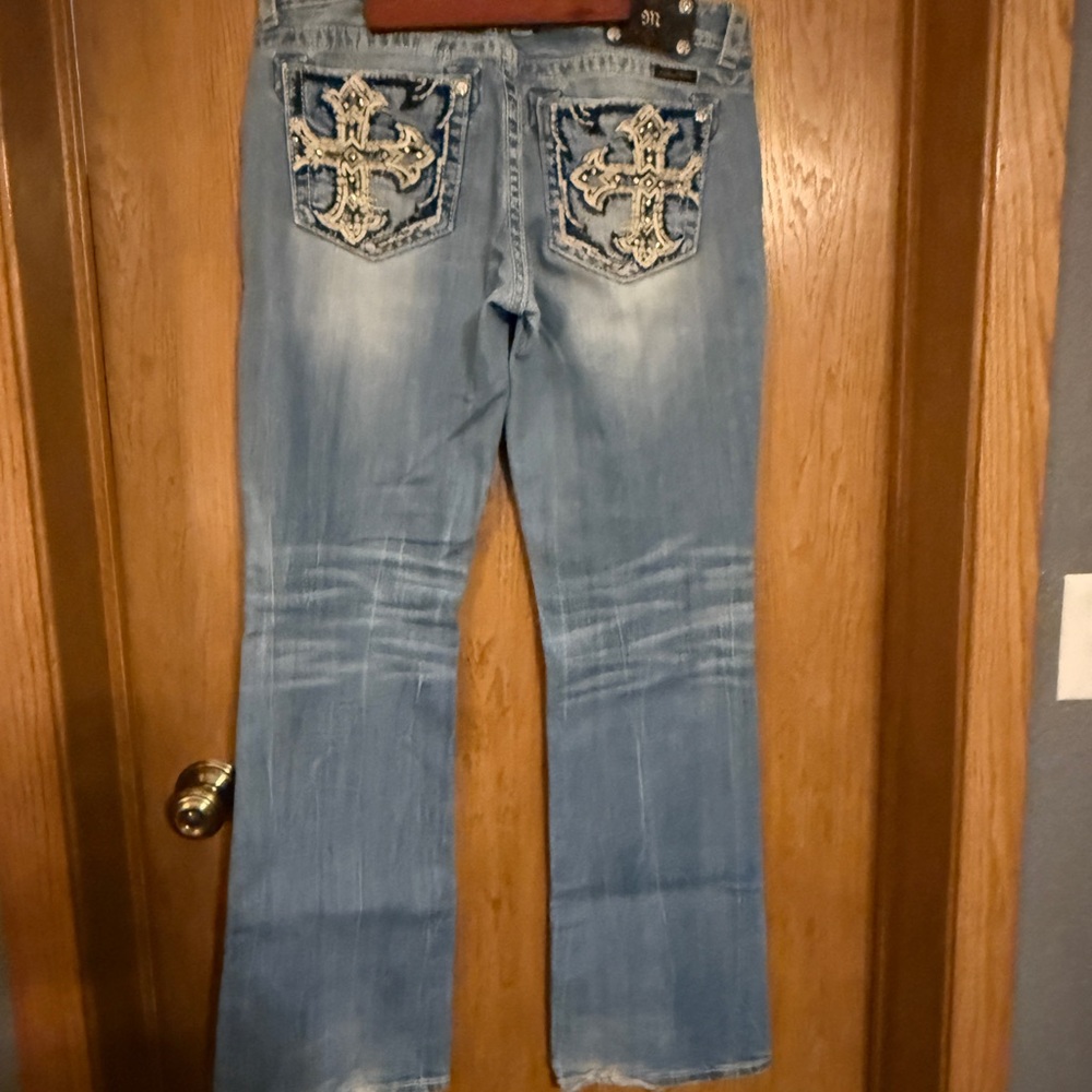 Miss Me Light Blue Flare Jeans - Picture 2 of 3